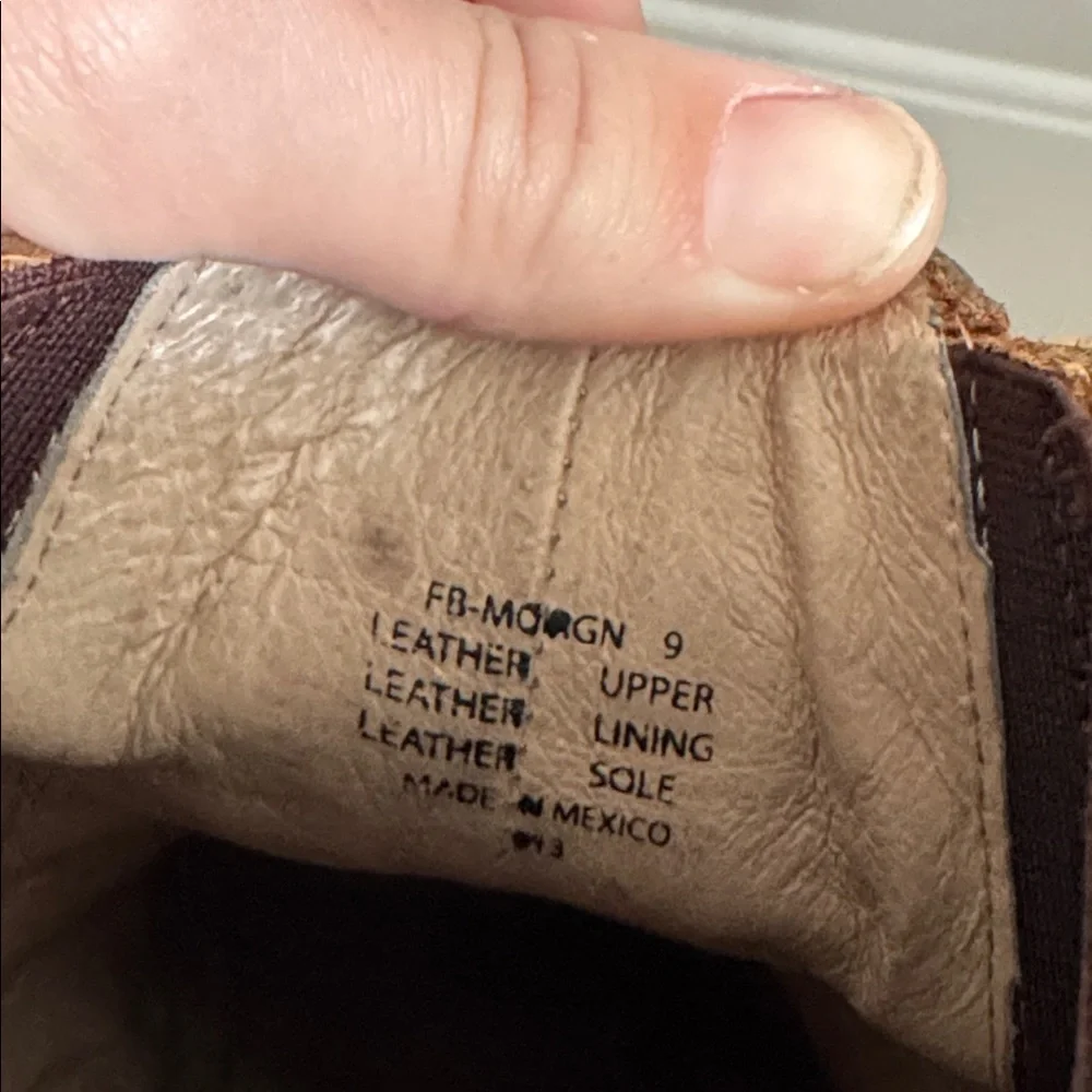 Freebird Morgan Distressed Heeled Leather Boots in Cognac Brown Size 9 - Picture 7 of 7